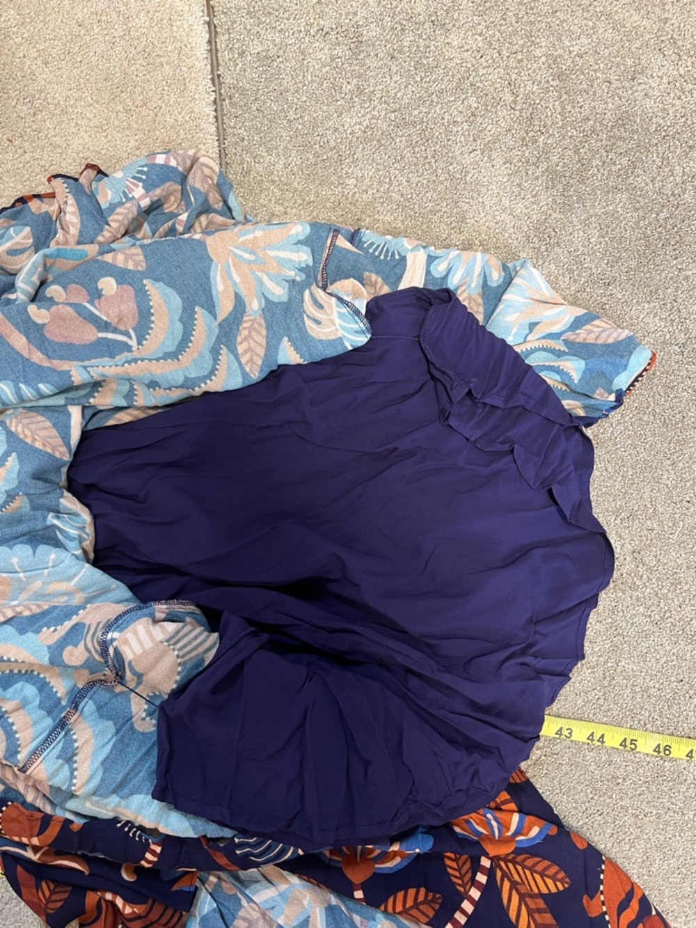 FARM Rio Navy Blue Floral Wrap Maxi Dress with Rust and Cream Accents - Picture 10 of 12